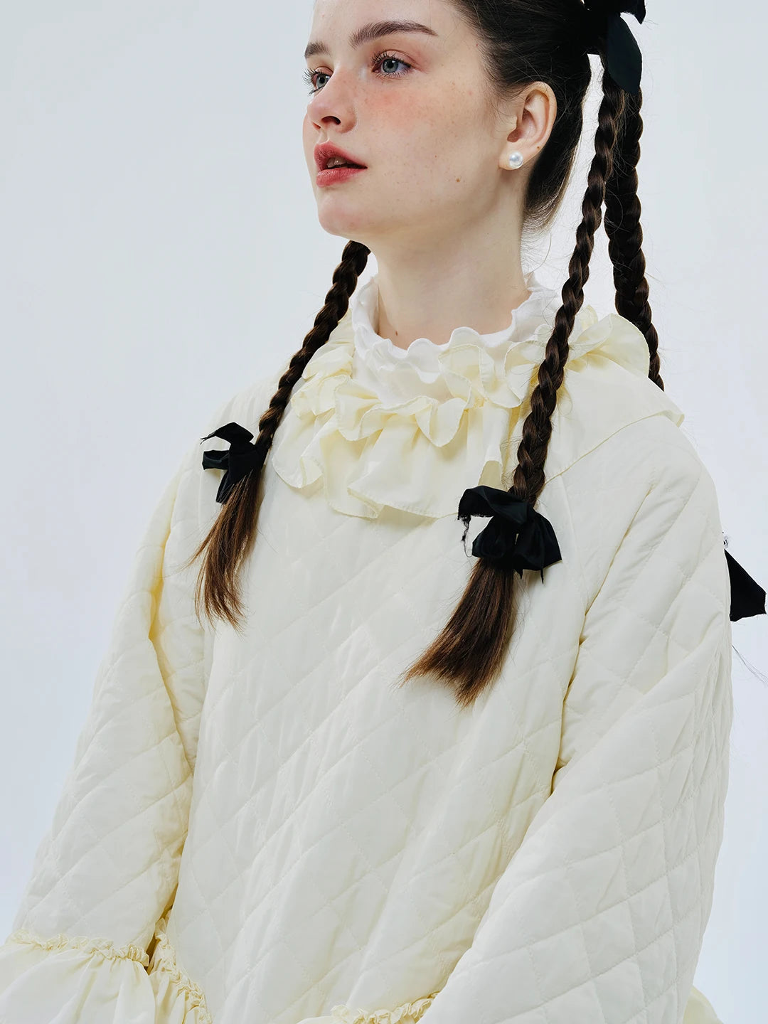 Elise Ruffled Quilted Dress