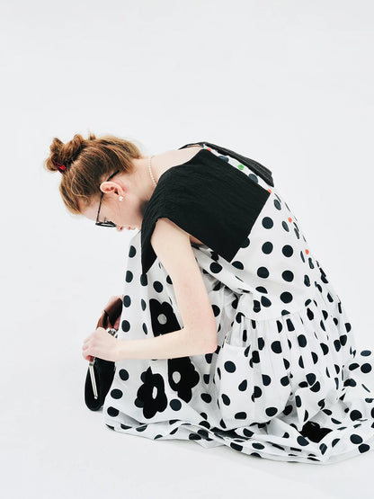 Élodie Polka-Dot Midi Dress