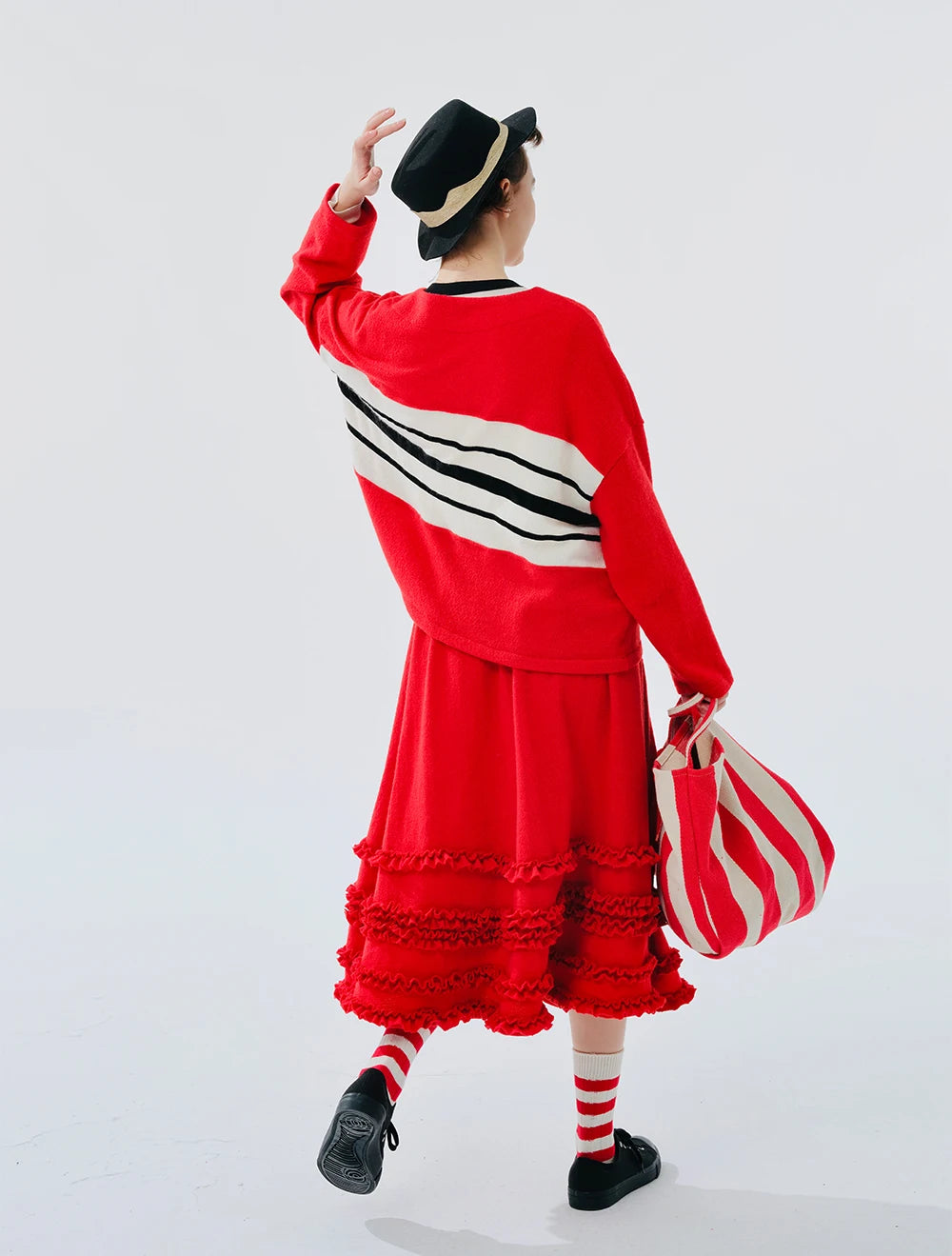 Marine Charm Red Cardigan