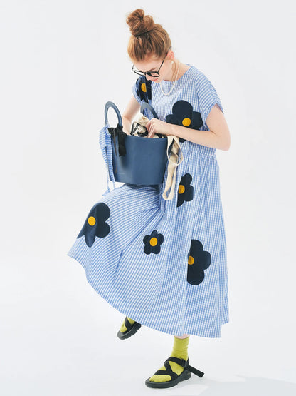Camille Gingham Floral Dress
