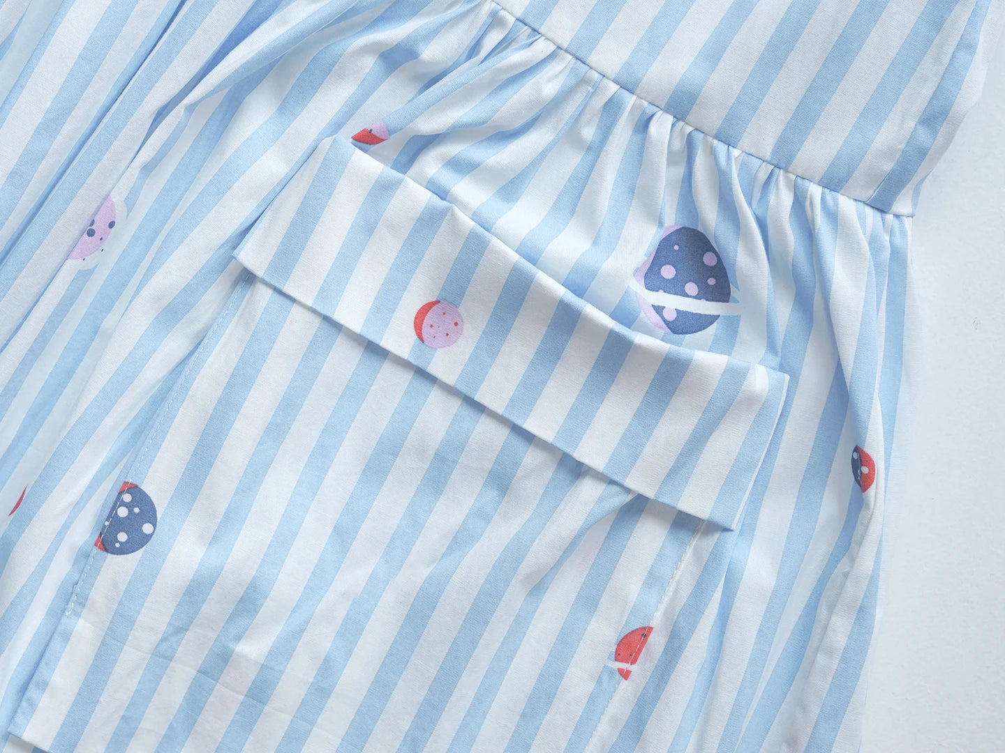 Élise Striped Dress with White Collar