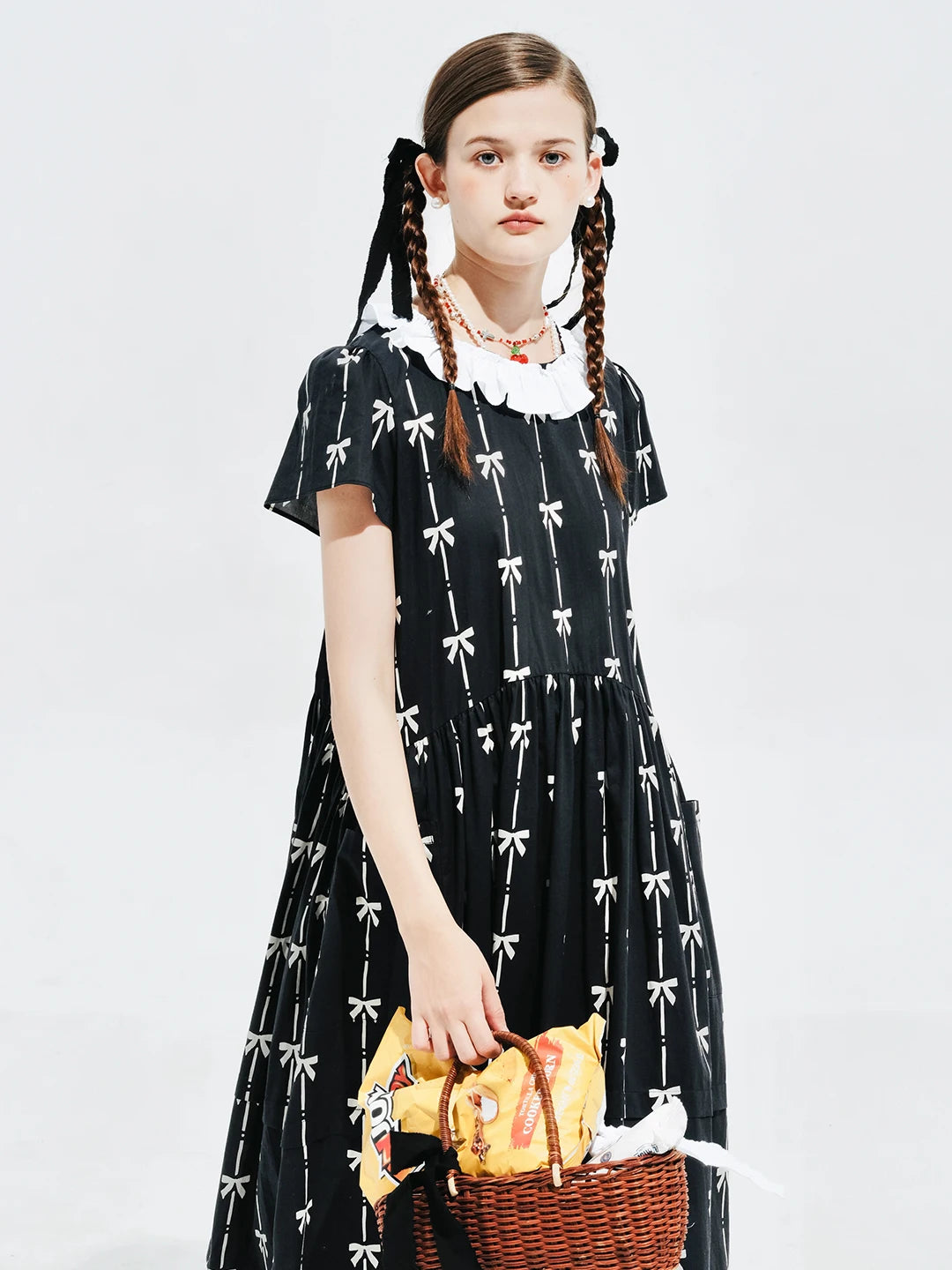 Lucie Bow-Embellished Midi Dress