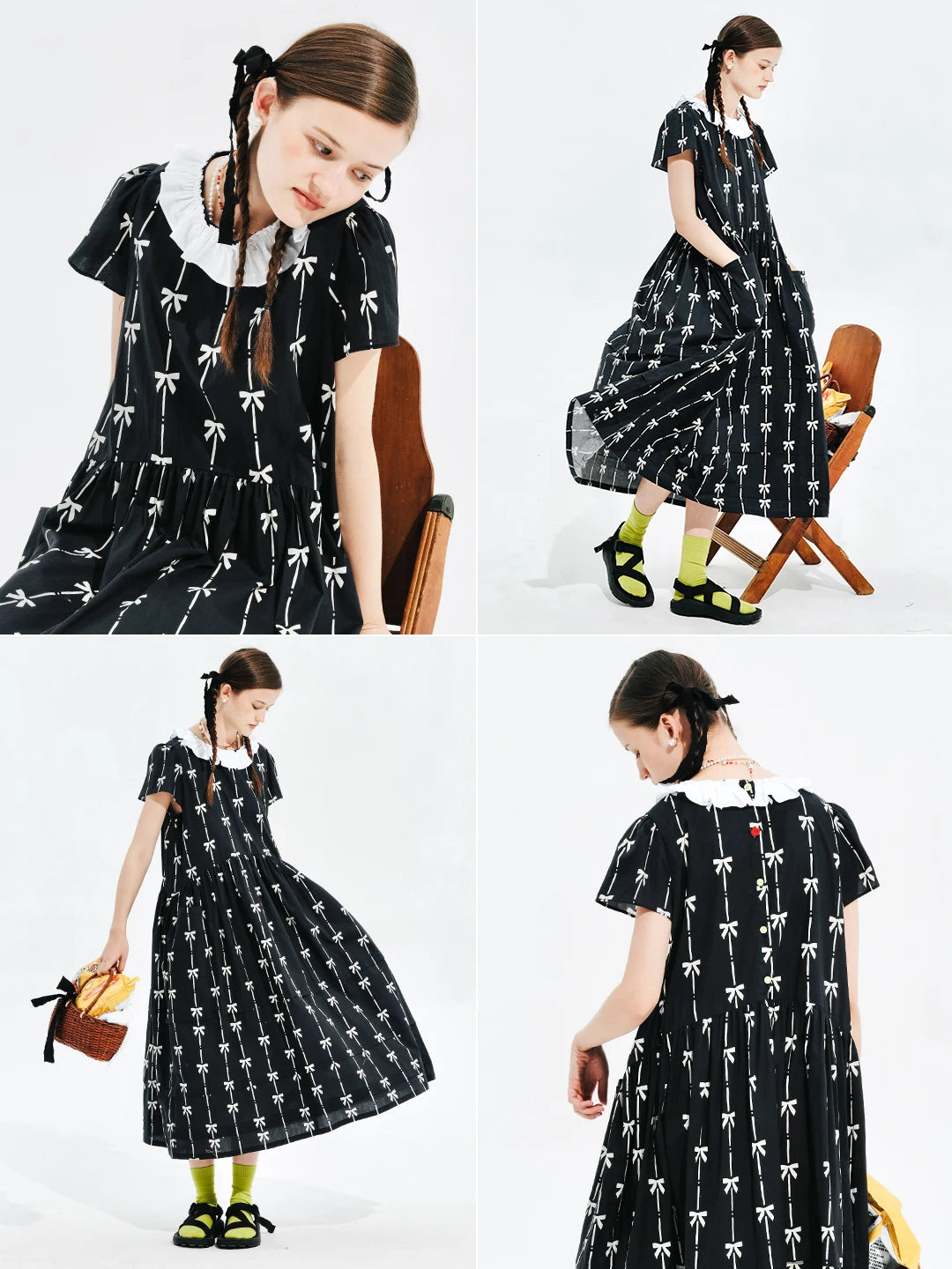 Lucie Bow-Embellished Midi Dress