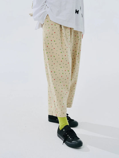 Floral Pattern Relaxed Pants