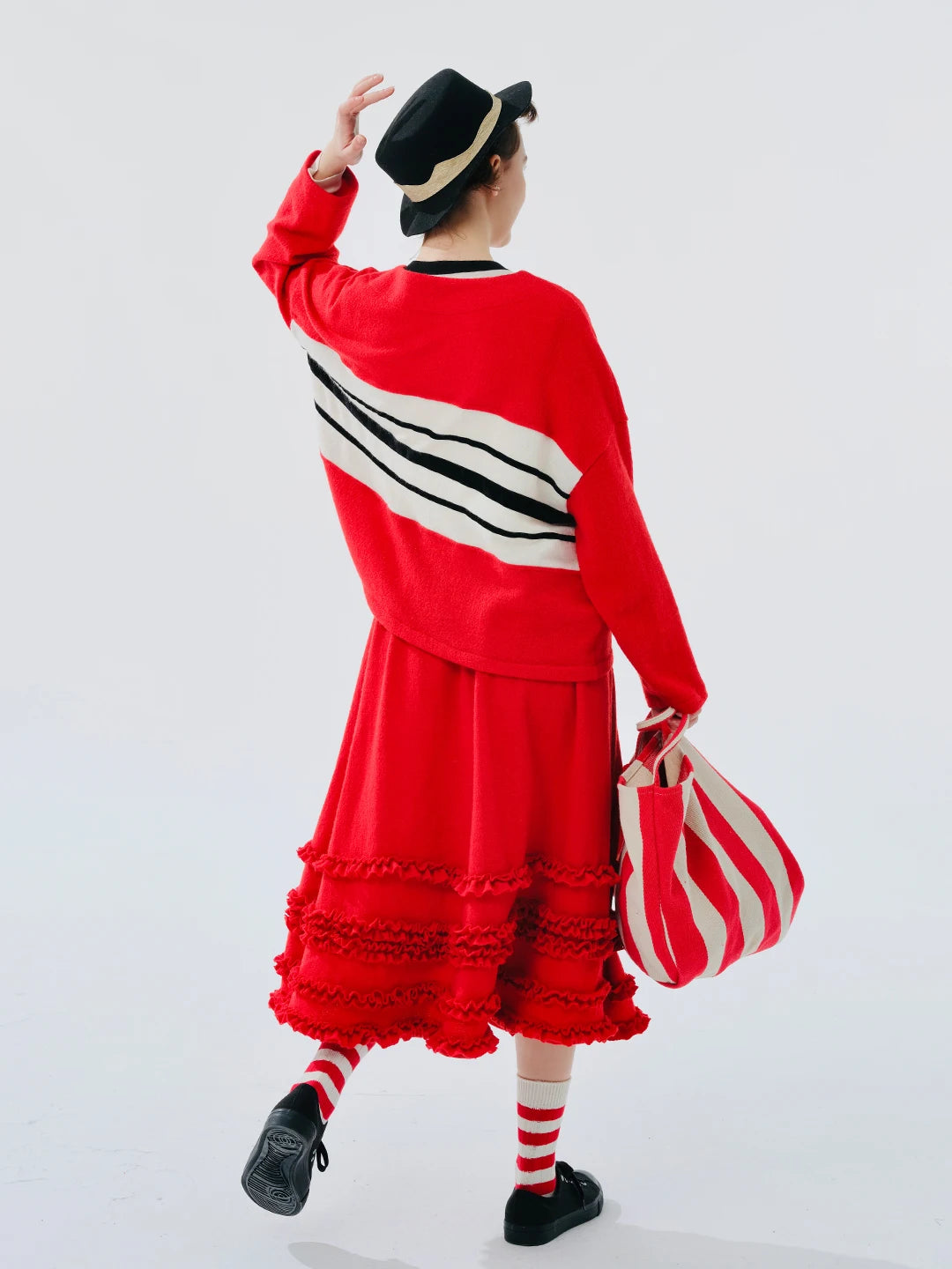 Marine Charm Red Cardigan