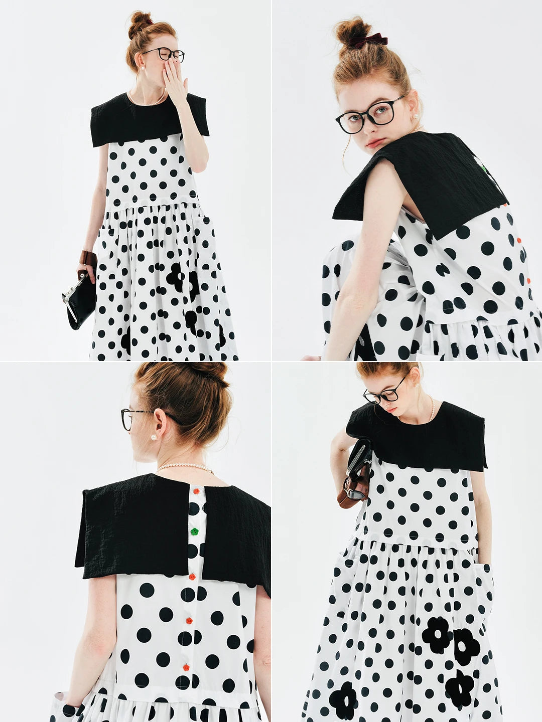 Élodie Polka-Dot Midi Dress