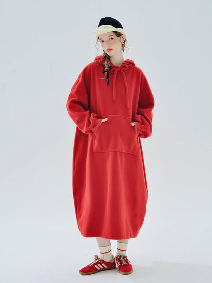 Clara Oversized Red Sweatshirt Dress