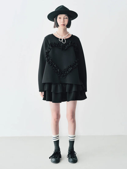 Heart Ruffle Detail Top
