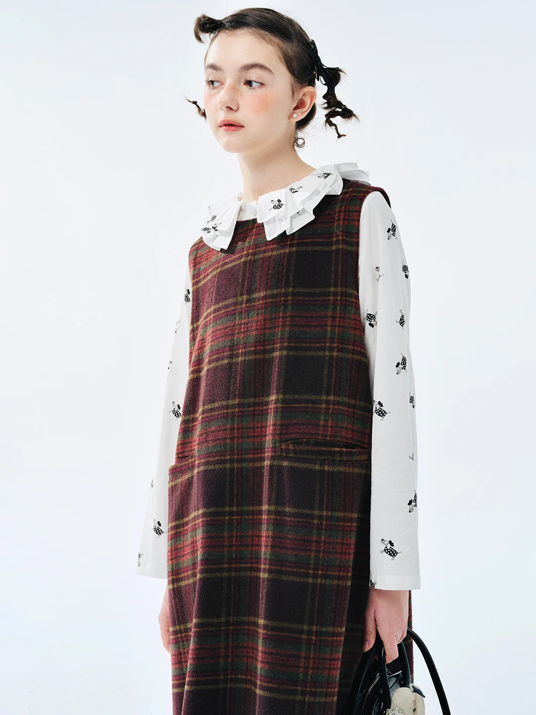 Loren Vintage Plaid Wool Dress