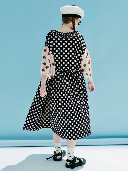 Manon Polka Dot Patchwork Dress