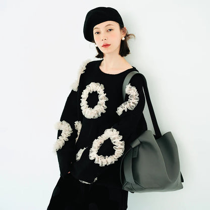 Élise Ruffle-Circle Sweater