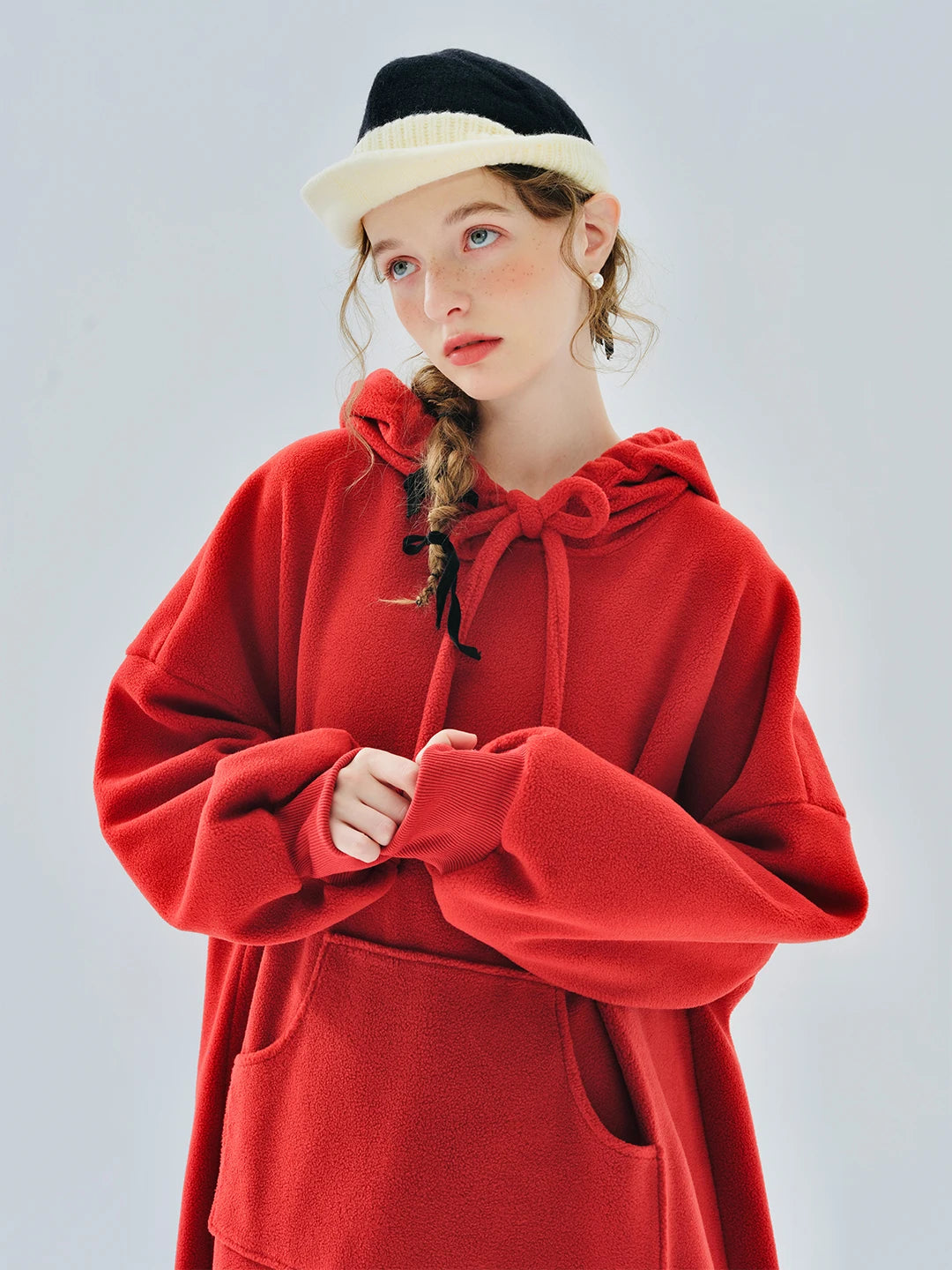 Clara Oversized Red Sweatshirt Dress