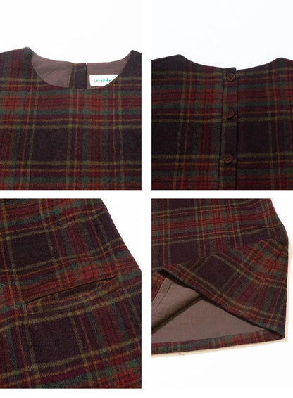 Loren Vintage Plaid Wool Dress