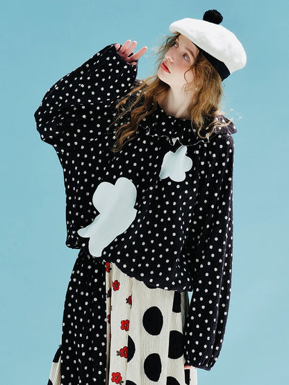 Amandine Polka-Dot Blouse