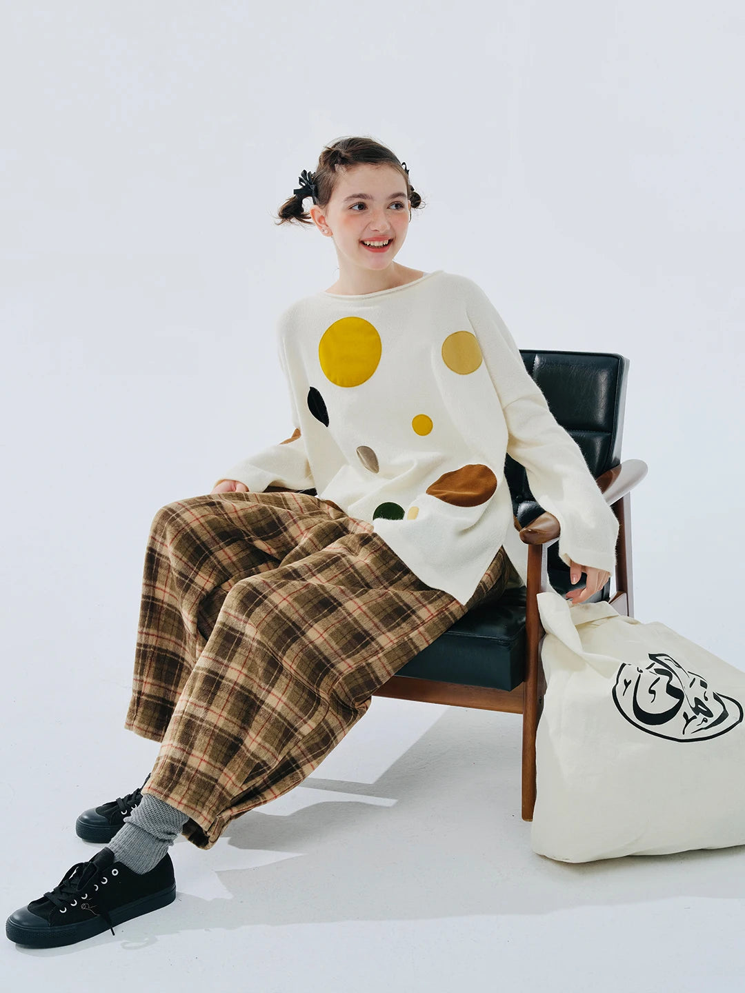 Brown Plaid Wool Lounge Pants