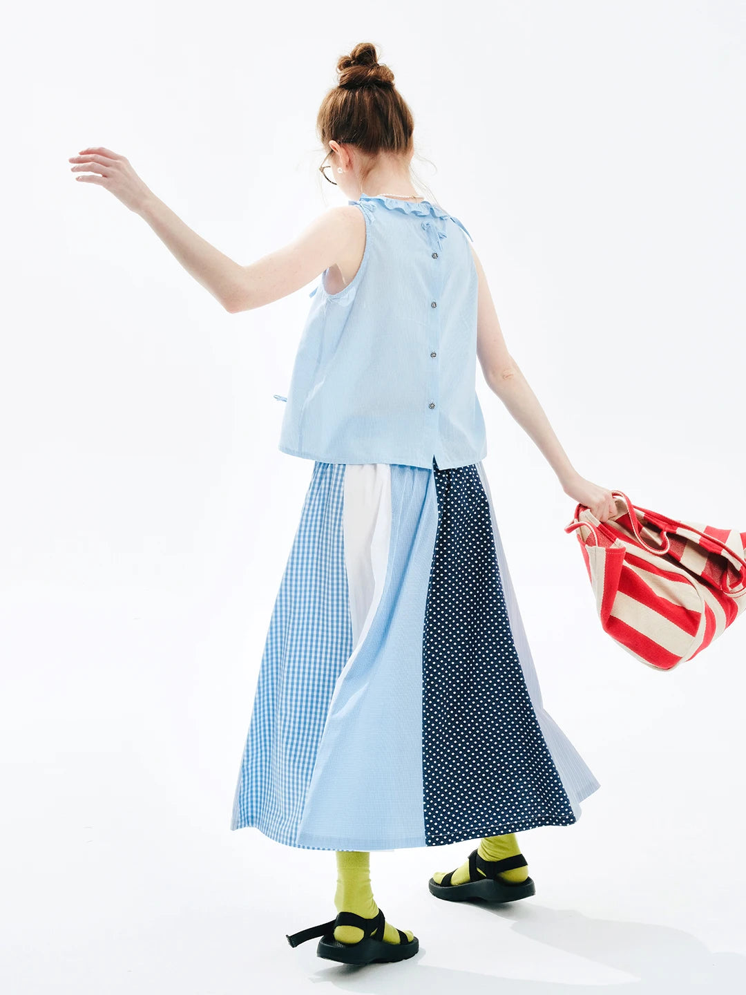 Striped Sleeveless Bow-Detail Top – French Summer Elegance