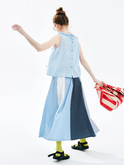 Striped Sleeveless Bow-Detail Top – French Summer Elegance