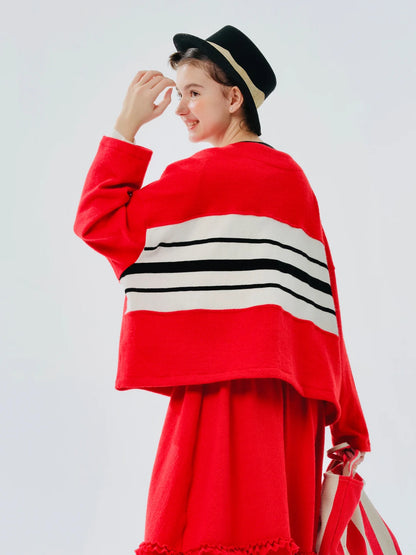 Marine Charm Red Cardigan