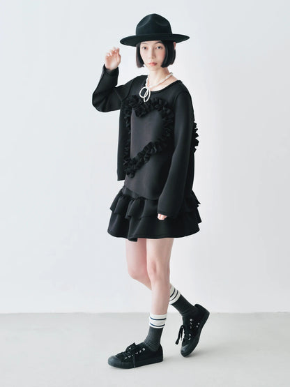 Heart Ruffle Detail Top