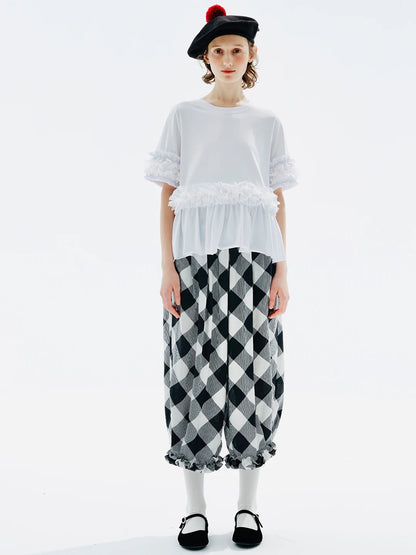 Black & White Harlequin Checkered Lounge Pants