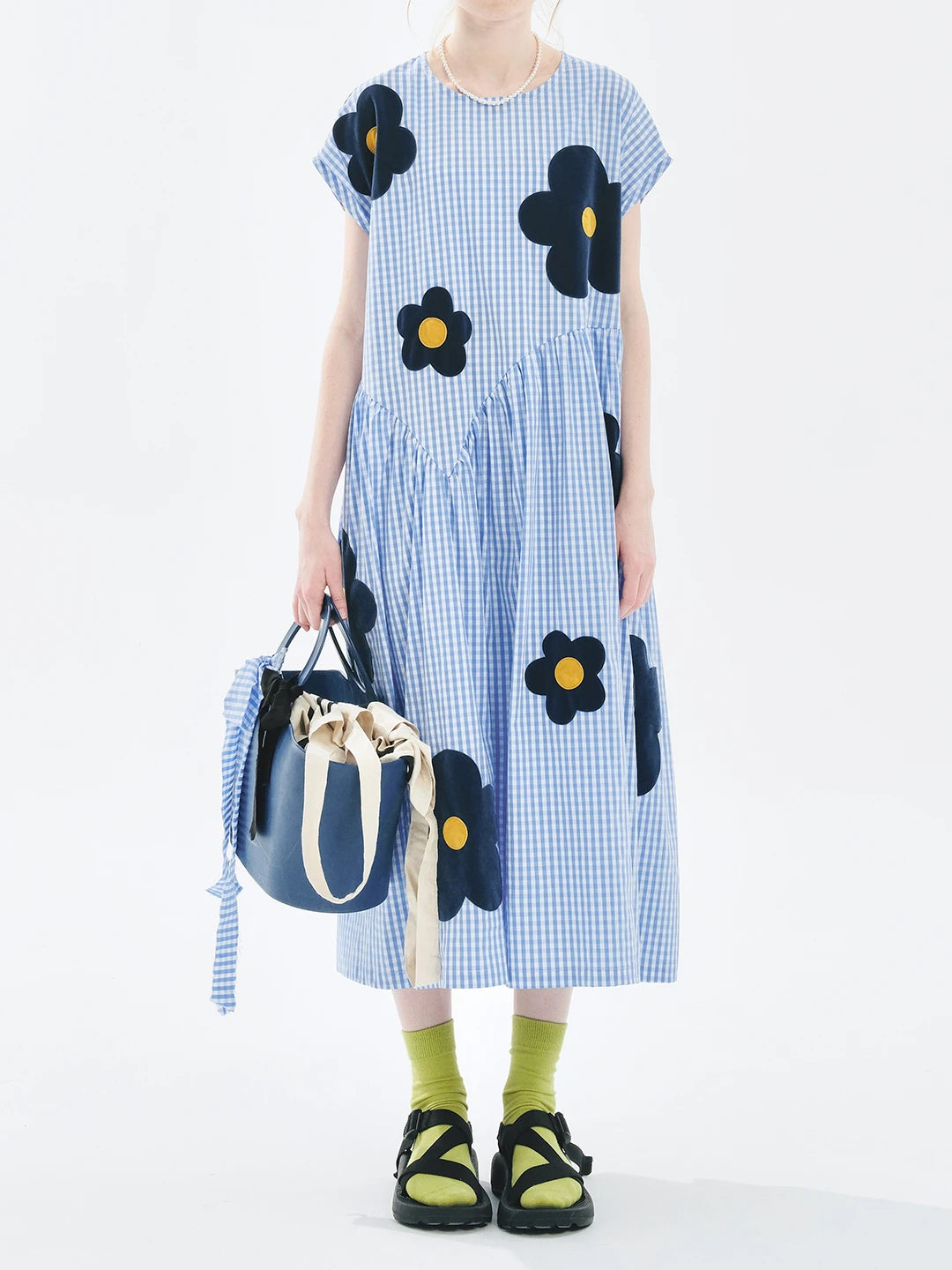 Camille Gingham Floral Dress