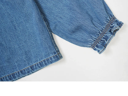 Denim Square Neck Top