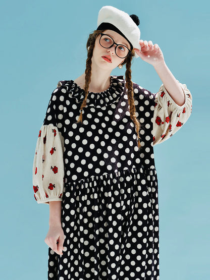 Manon Polka Dot Patchwork Dress