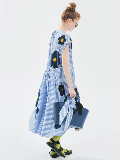 Camille Gingham Floral Dress