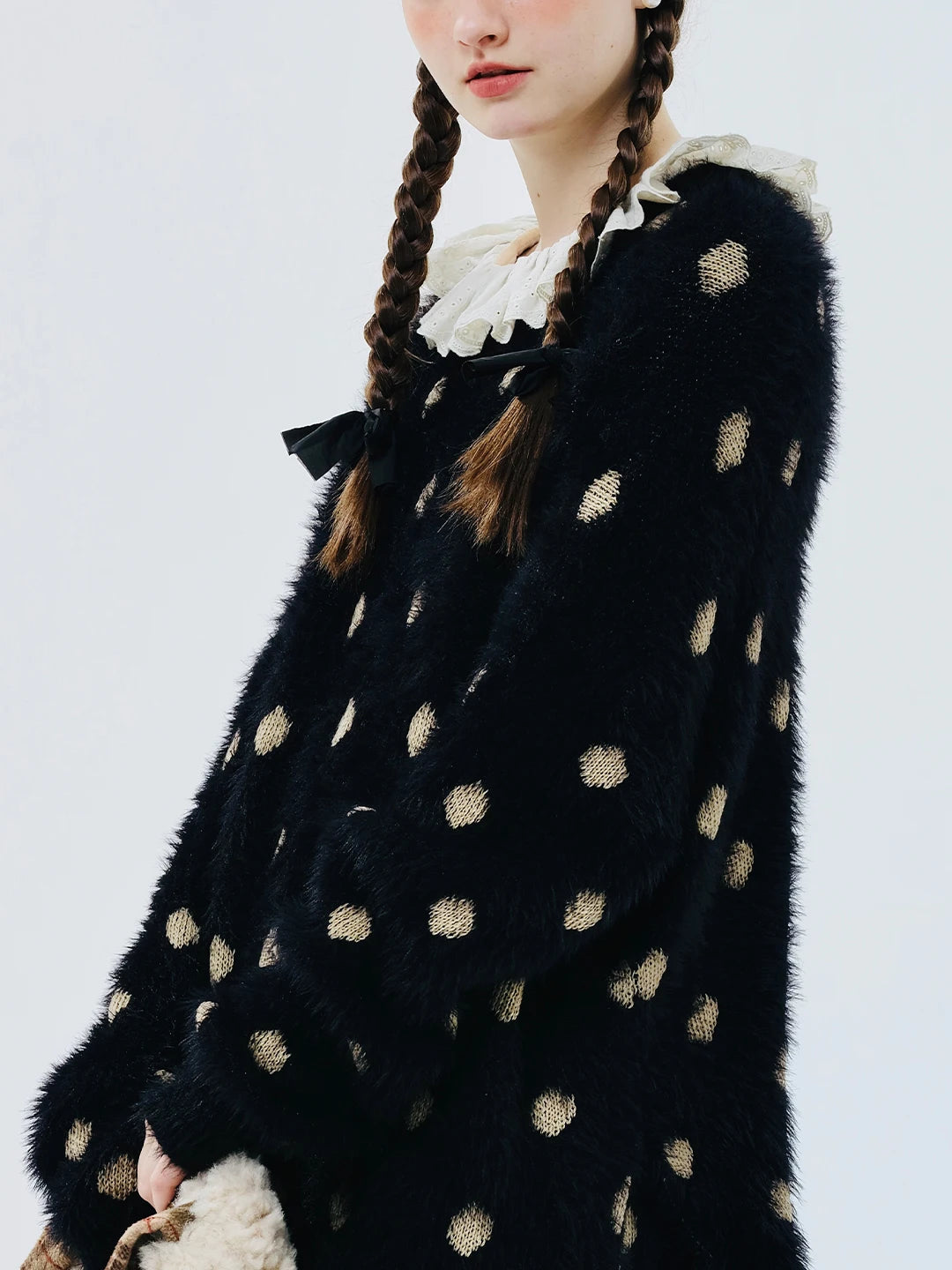 Clara Polka Dot Fuzzy Sweater