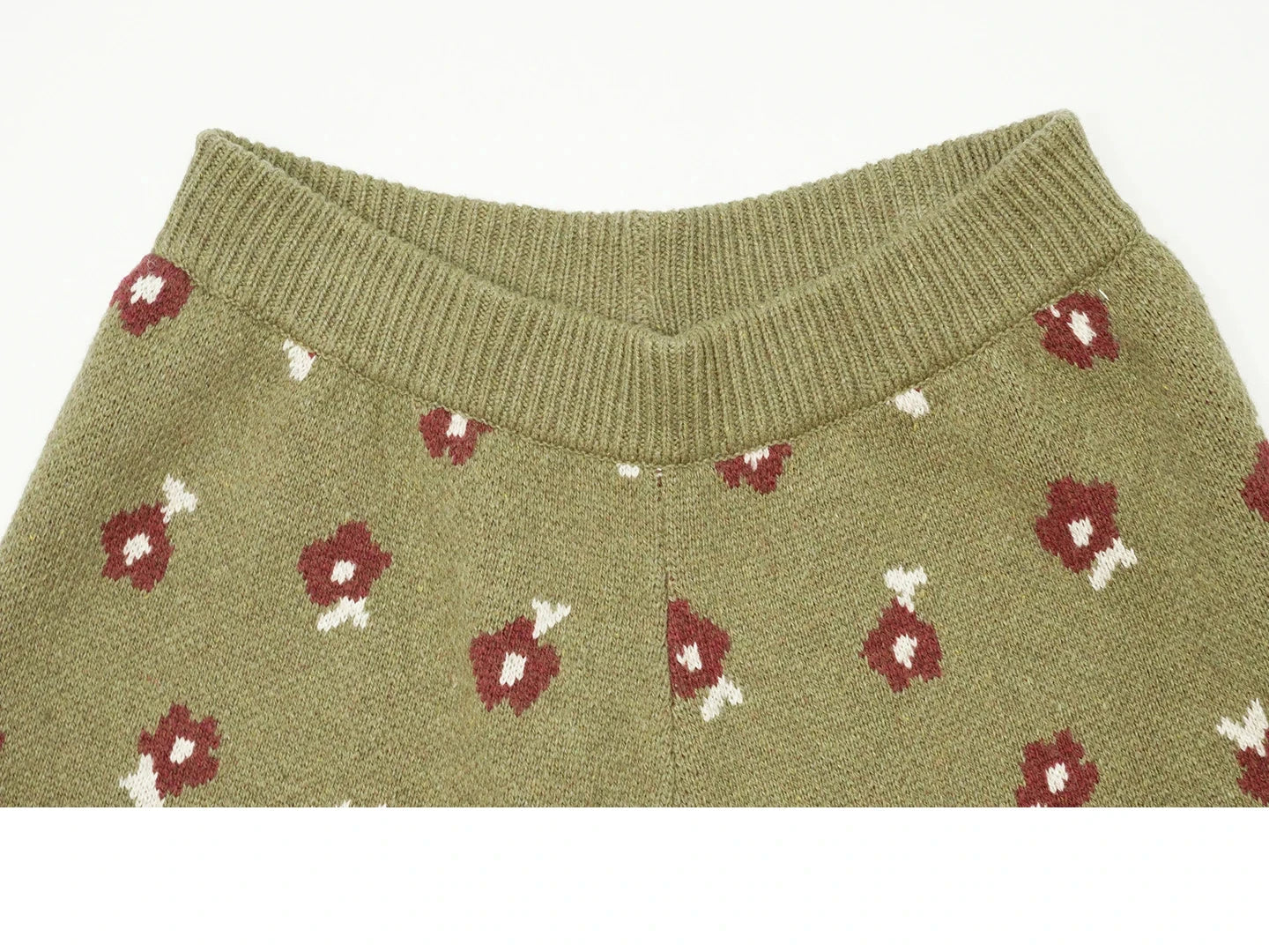 Floral Knit Woolen Shorts