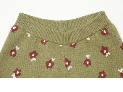 Floral Knit Woolen Shorts