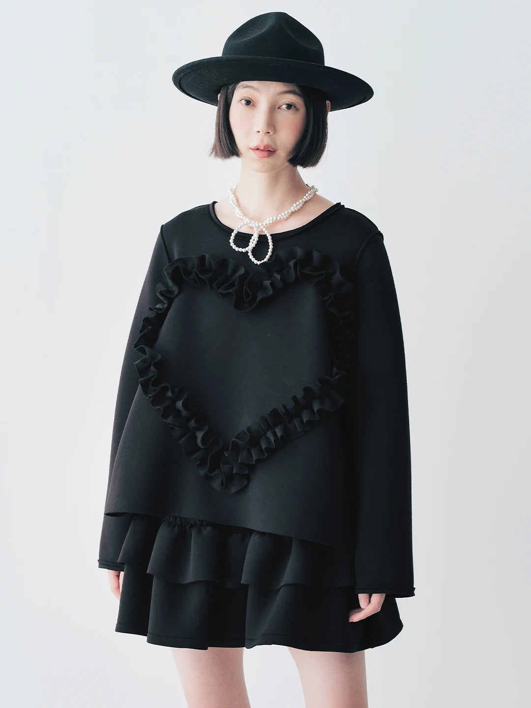 Heart Ruffle Detail Top