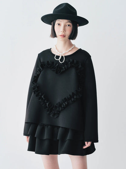 Heart Ruffle Detail Top