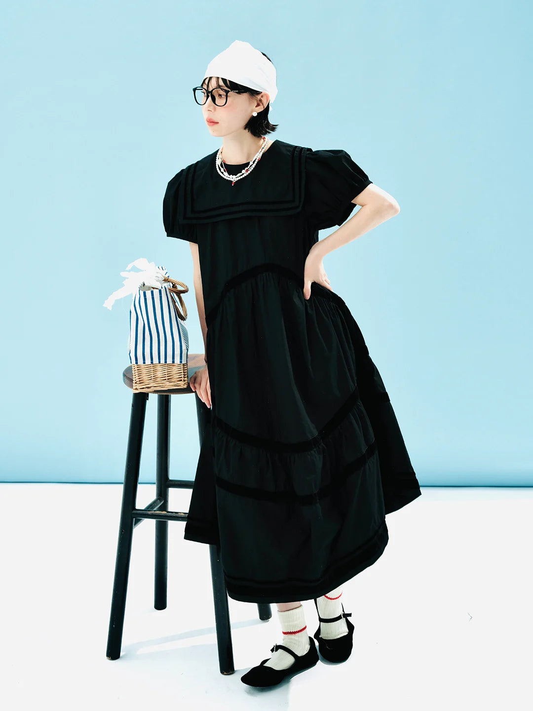 Juliette Black Tiered Dress