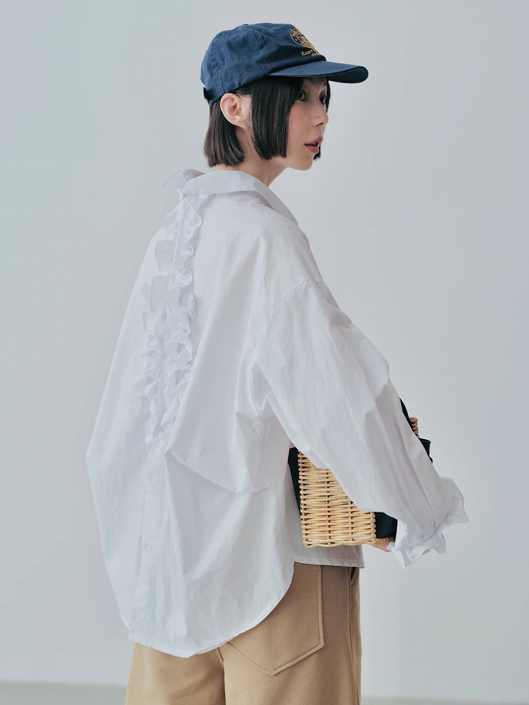 White Lace Patchwork Long-Sleeve Shirt