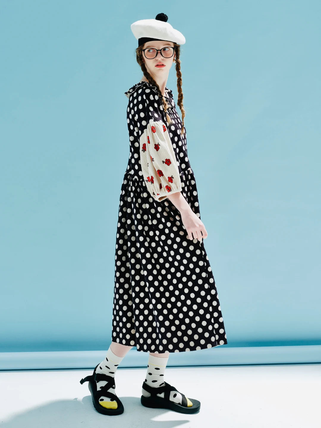 Manon Polka Dot Patchwork Dress