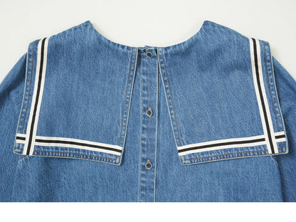 Denim Square Neck Top