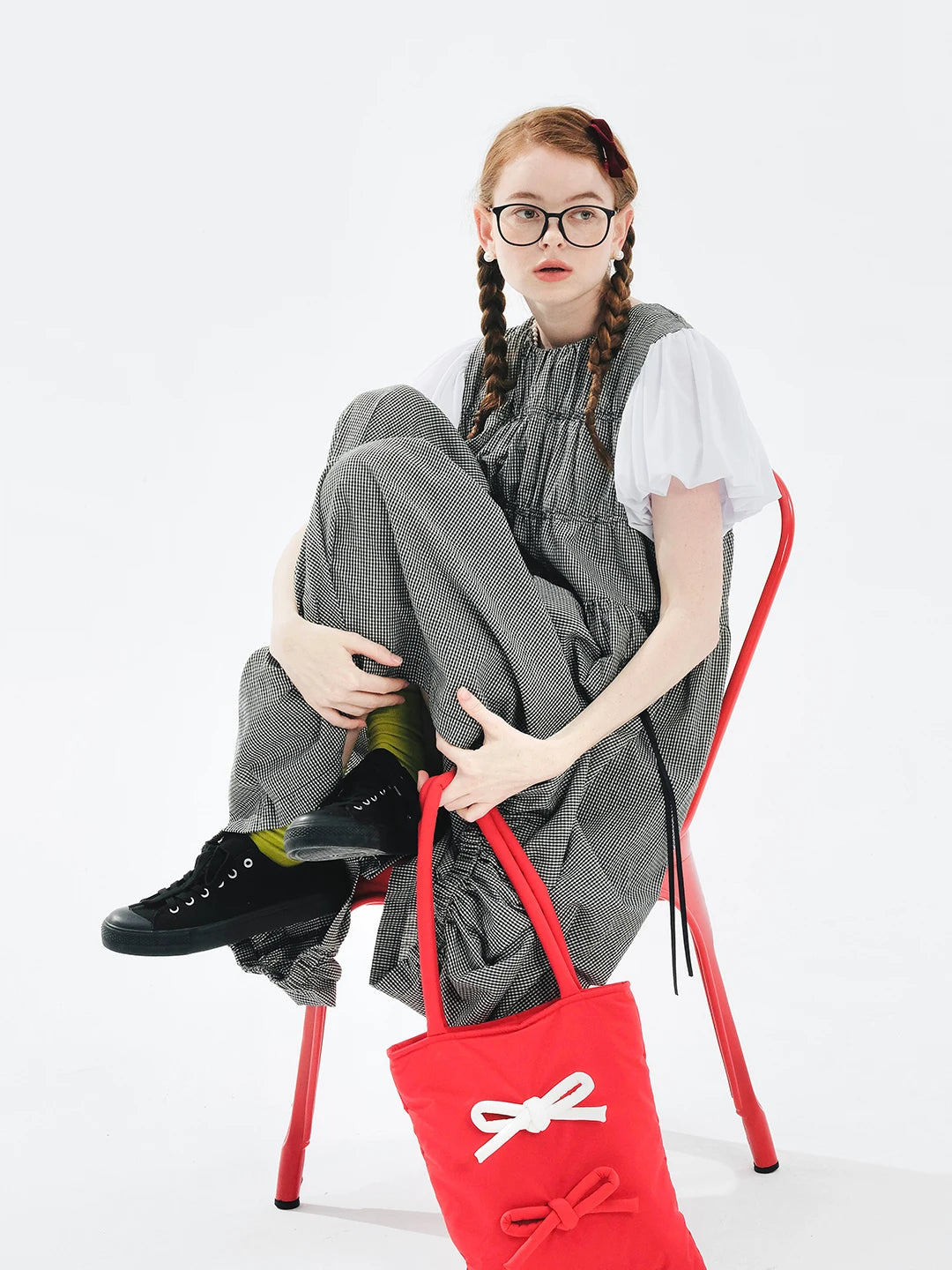 Margaux Gingham Gathered Dress