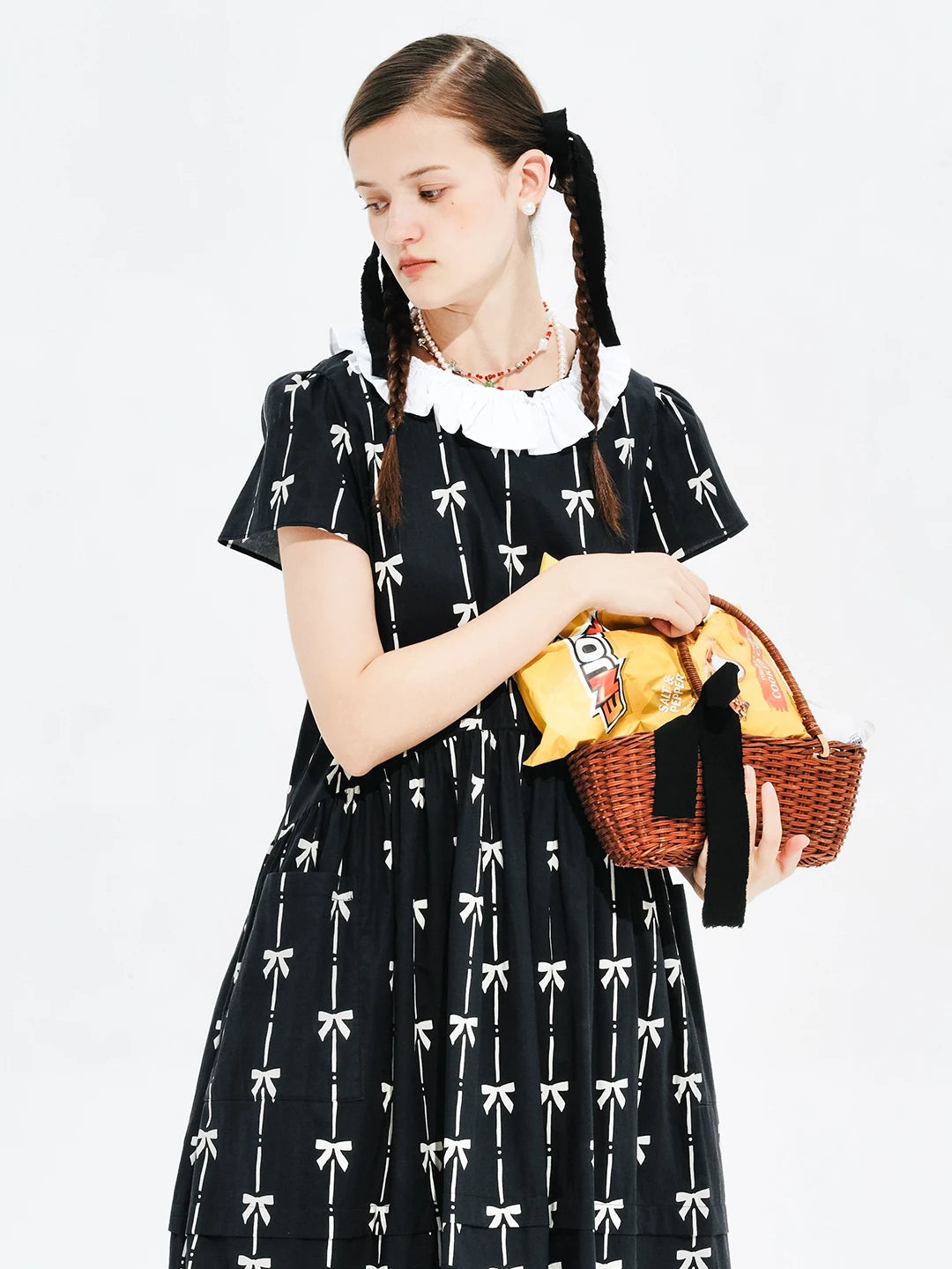 Lucie Bow-Embellished Midi Dress