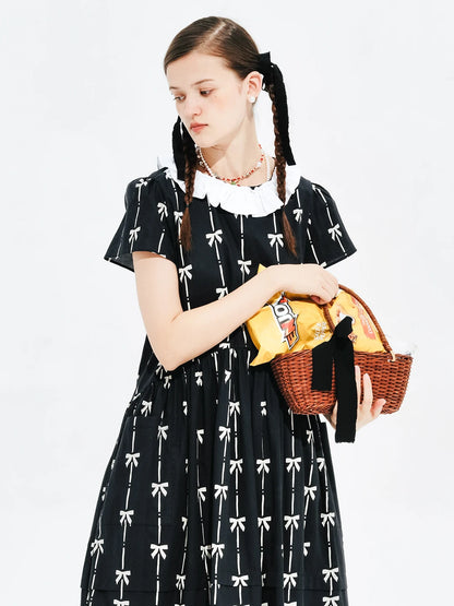 Lucie Bow-Embellished Midi Dress