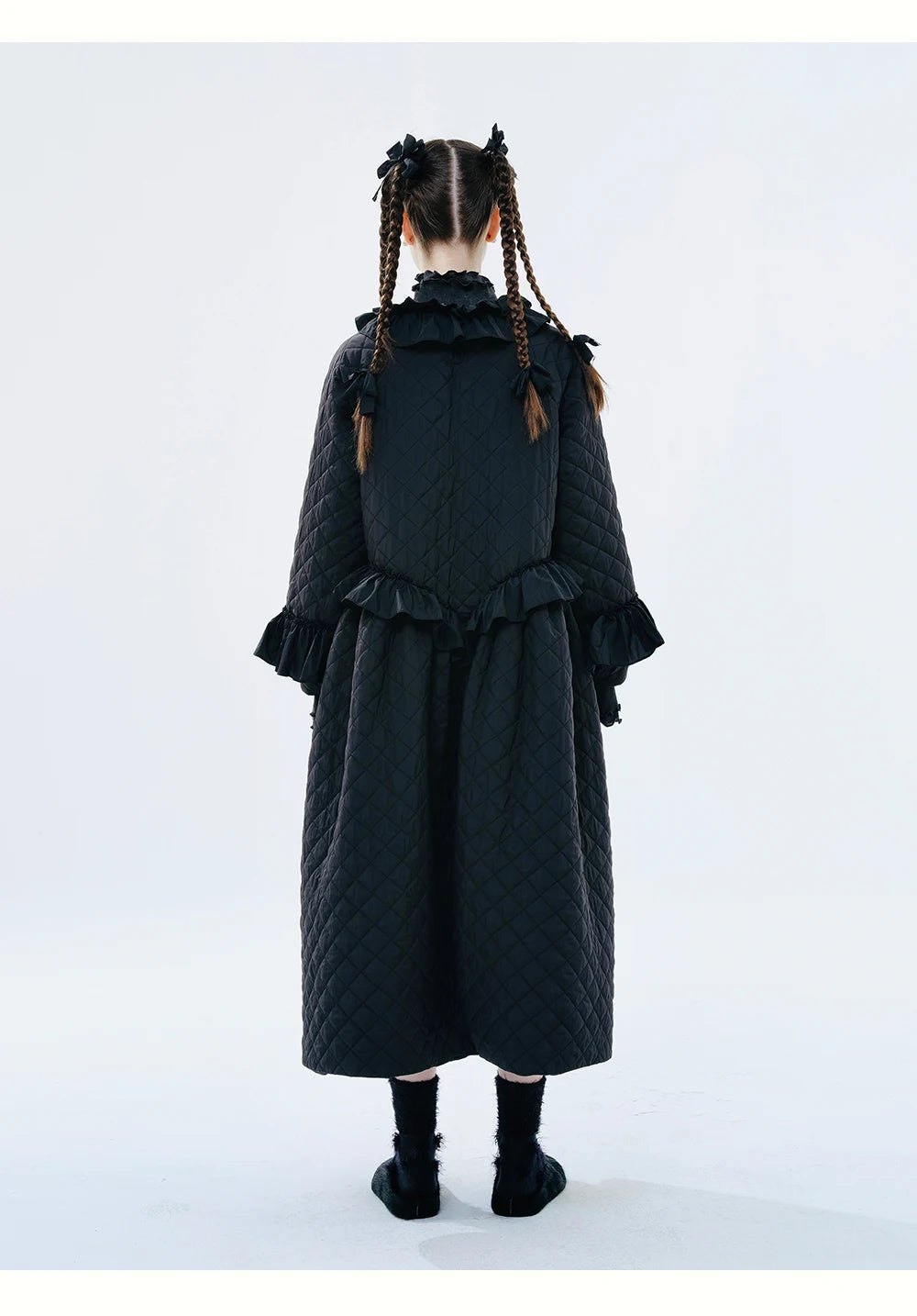 Elise Ruffled Quilted Dress