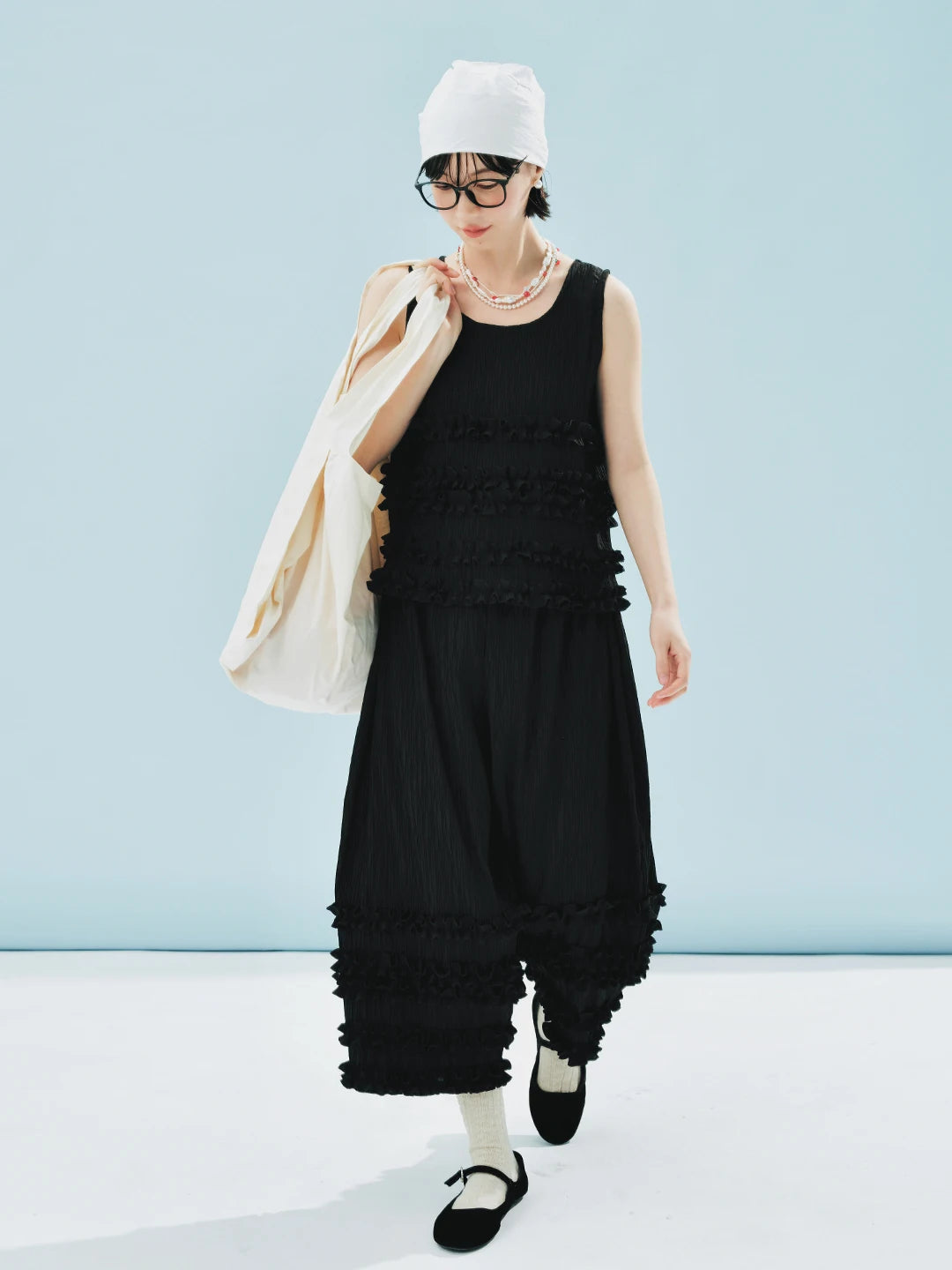 Black Ruffled Lounge Pants