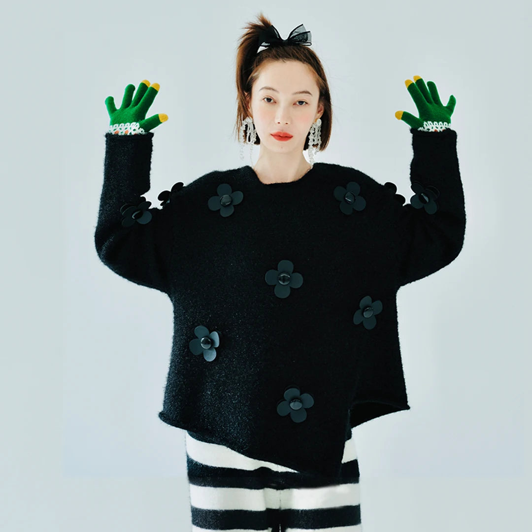 Mila Flower Appliqué Sweater