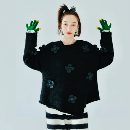 Mila Flower Appliqué Sweater