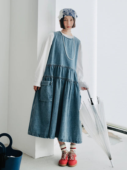Élodie Sleeveless Denim Dress