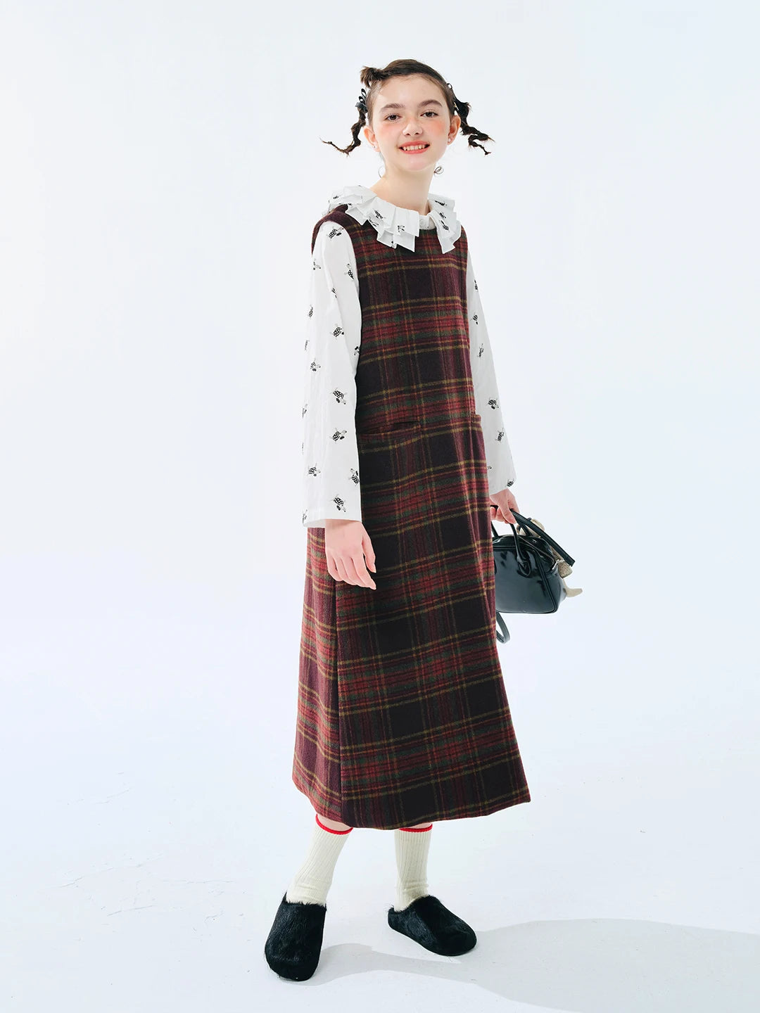 Loren Vintage Plaid Wool Dress