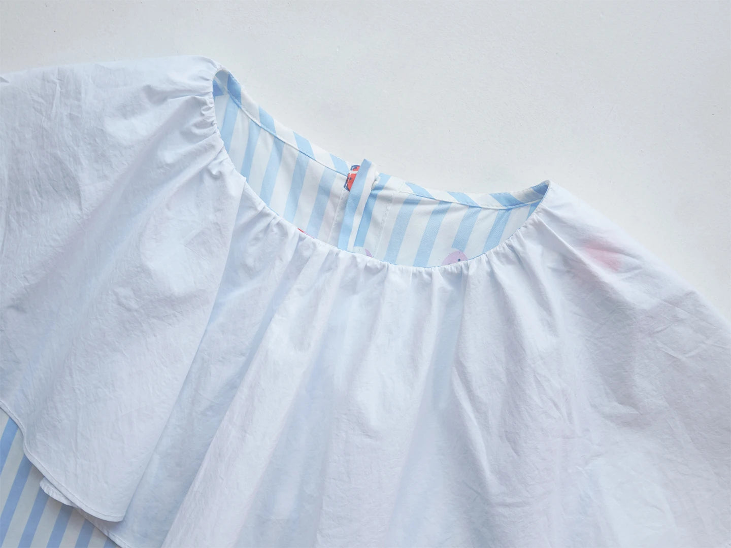 Élise Striped Dress with White Collar