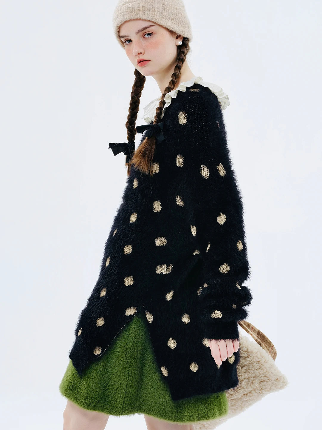 Clara Polka Dot Fuzzy Sweater