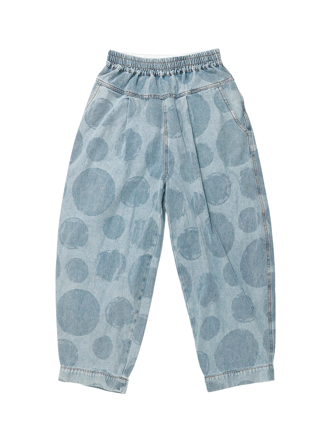 Oversized Polka Dot Denim Pants
